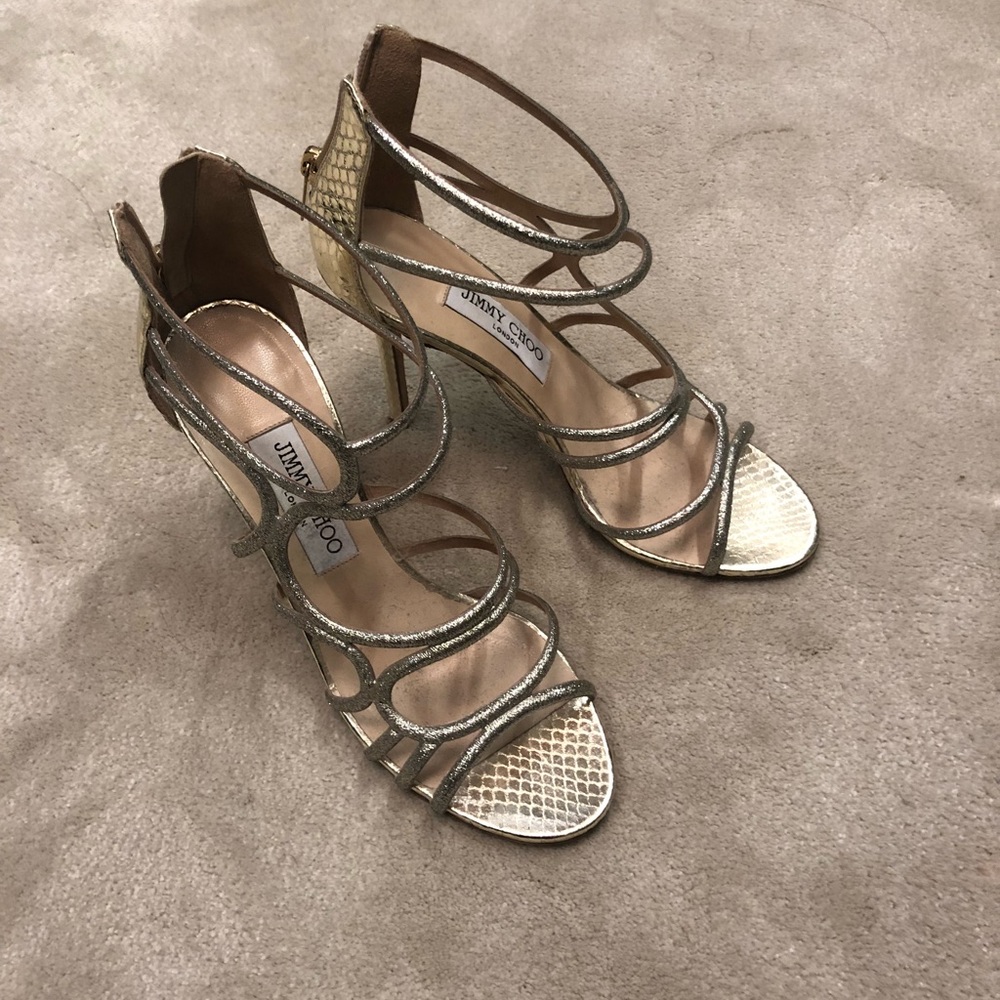 Sazerac Glitter & Metallic snakeskin sandals